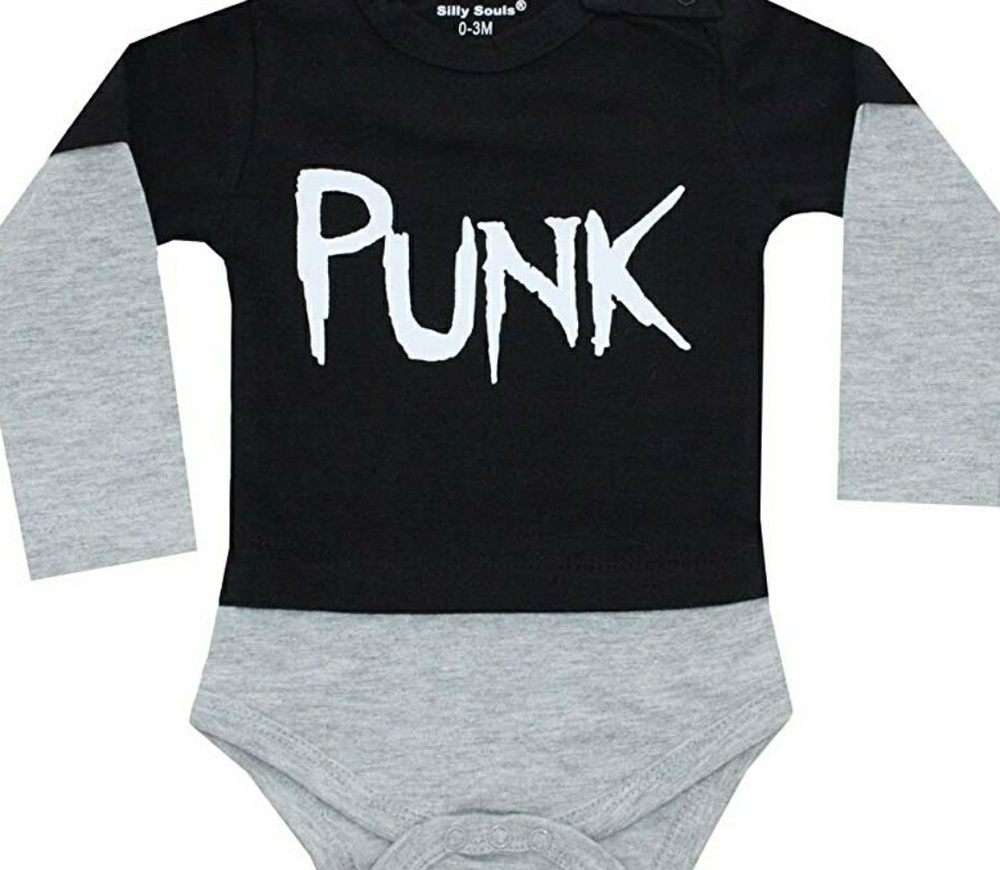 🌞3/$18🌞NWT 3-6 m Punk cotton onesie long sleeve